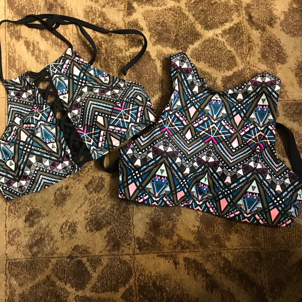 2 bathing suit tops
